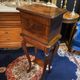 Walnut jewelry cabinet with marquetry decoration, early 19th century, Restoration