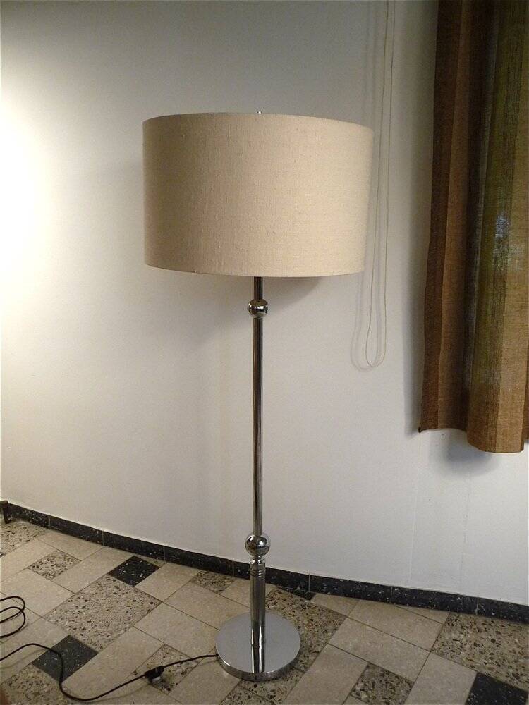 Large sculptural floor lamp in chromed steel with ball-shaped details, West Germany, 1960s