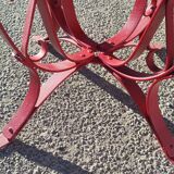 Table de jardin en fer riveté 111 cm de diamètre