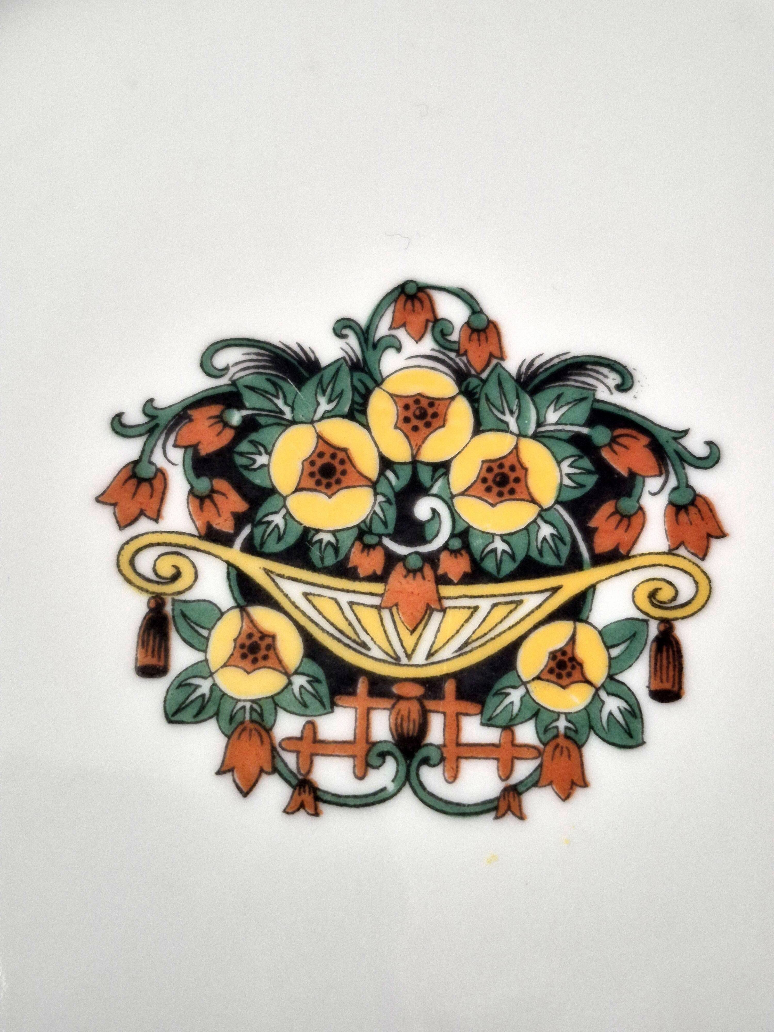 Dish on Pedestal Art Deco, Limoges porcelain, André François, A569