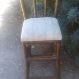 Chaise haute en bambou avec son coussin