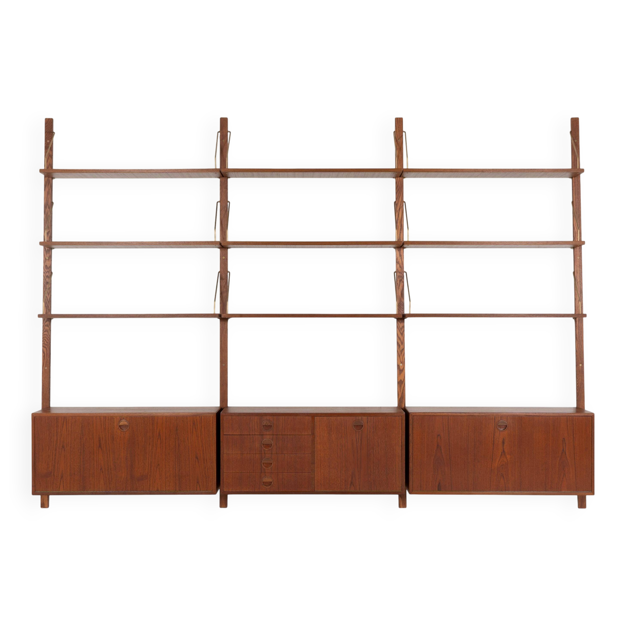 Étagère modulaire en teck, design danois, années 1960, conçue par Rud Thygesen