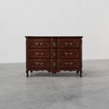 French 18th Century hand crafted oak chest of drawers in Louis XV style