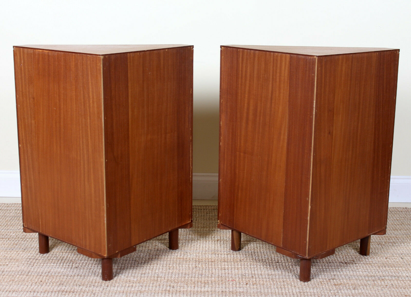 Pair of Danish teak corner cabinets dating from the mid-twentieth century