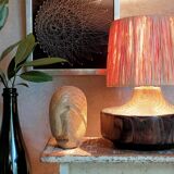 Brutalist free-form lamp in solid wood 60s