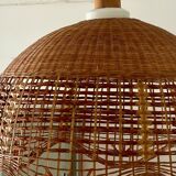 Vintage wicker flower pendant light