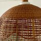 Suspension fleur osier vintage