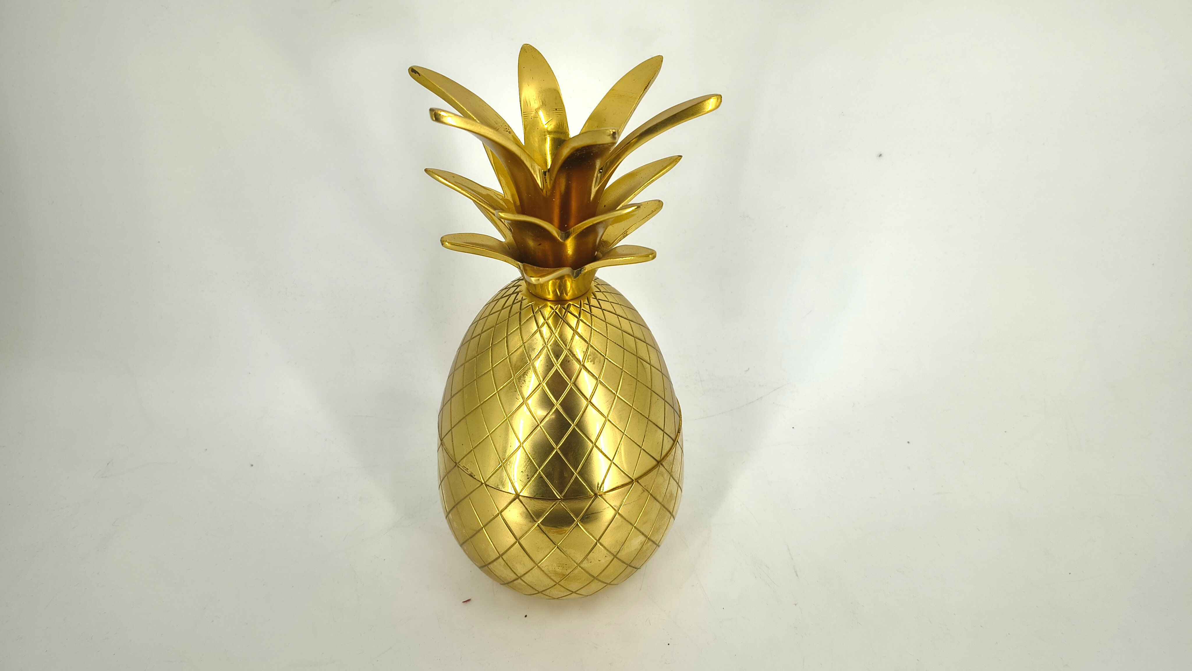 Vintage brass pineapple ice bucket, 1970s