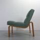 Danish Plywood Lounge Chair by Magnus Olesen,  in mint bouclé