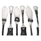 Set of 10 ercuis fish knives in silver metal, victoria spatours model