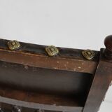 Ensemble de 3 chaises Renaissance en chêne et cuir gaufré, 19ème siècle, Belgique