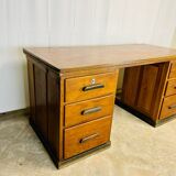 Wooden desk with pedestals