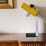 Space age yellow cubic table lamp, Italy 1970s