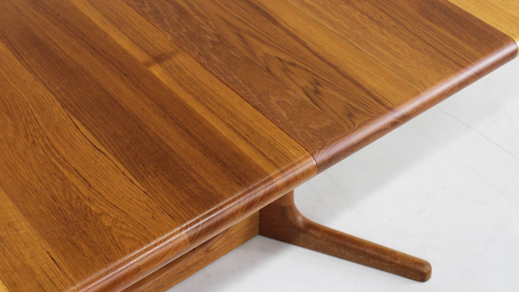 Vintage Glostrup Danish oval extendable dining table solid teak 1960s