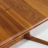 Vintage Glostrup Danish oval extendable dining table solid teak 1960s