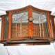 Large vintage wooden birdcage with metal mesh - Handmade 1960s