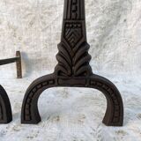 Paire de chenets Art déco en fonte