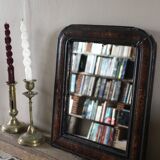 Antique Louis Philippe mirror in black and brown.