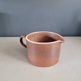 Pitcher - cream pot - in brown glazed earthenware