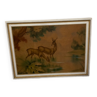 Deer of the lake painting