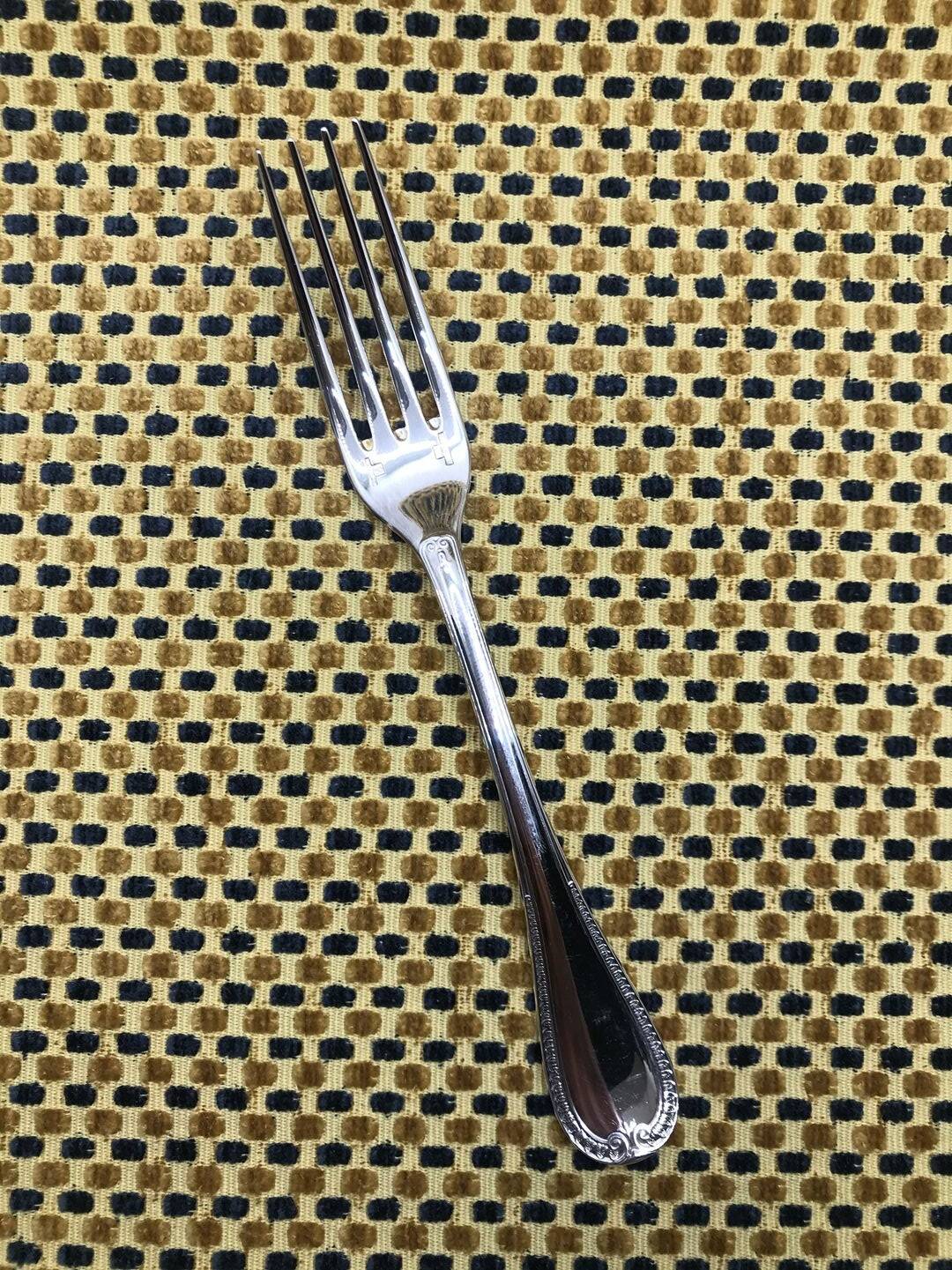 Christofle silver-plated dessert fork, Malmaison model