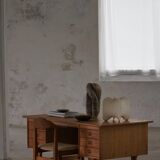 Free-standing oak desk, Mid-century modern Danish, Henning Kjærnulf, 1950s