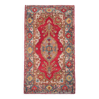 Tapis 4x7 pour Chambre à Coucher Tapis Vintage Antique Oriental Rouge, 122x214Cm