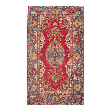 4x7 Rug For Bedroom Red Oriental Antique Vintage Rug, 122x214Cm