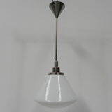 Art Deco school lamp with white glass shade