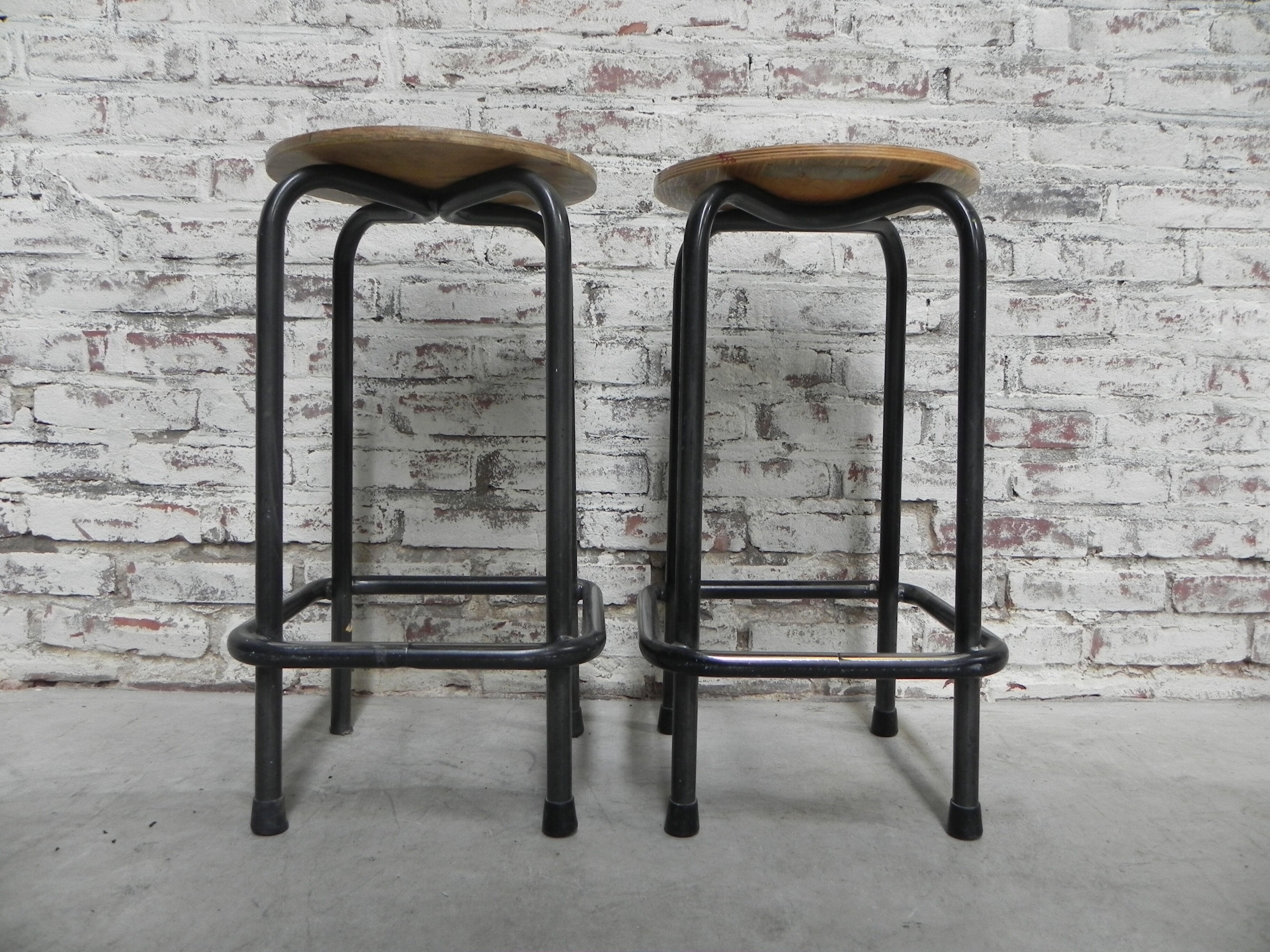 Industrial steel stool, 60 cm high