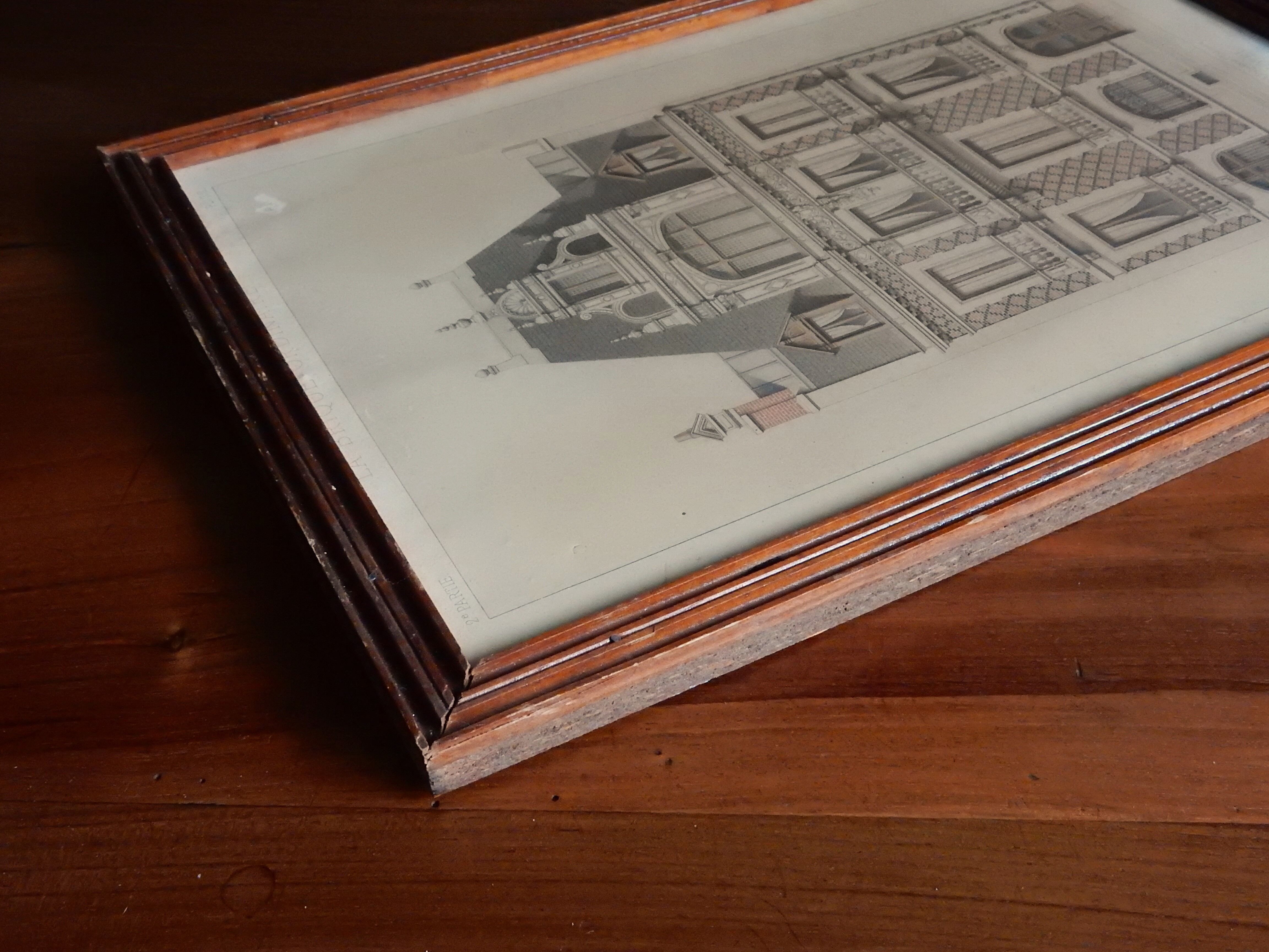 Lithograph board architecture ordinary brick