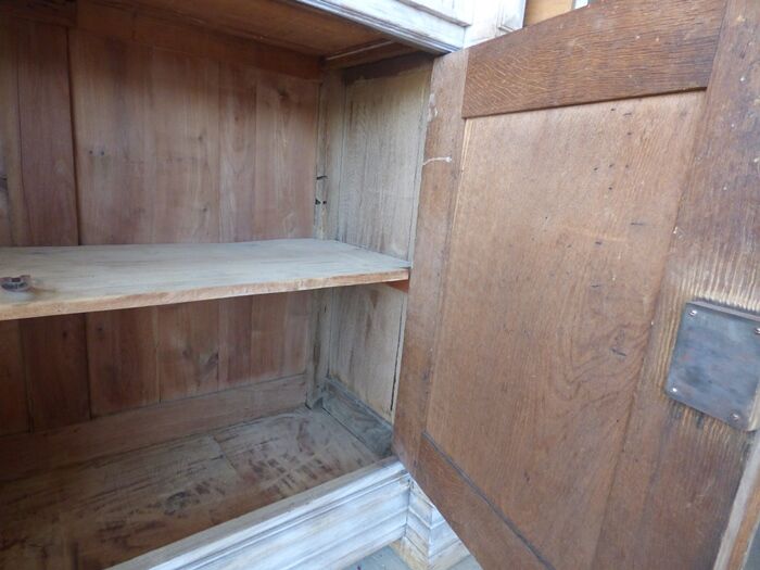 Antique low cabinet two doors two drawers in solid wood
