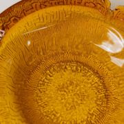Amber Glass Ashtray - Vintage Textured Glass, Italy 1980s, Decorative Retro Gift