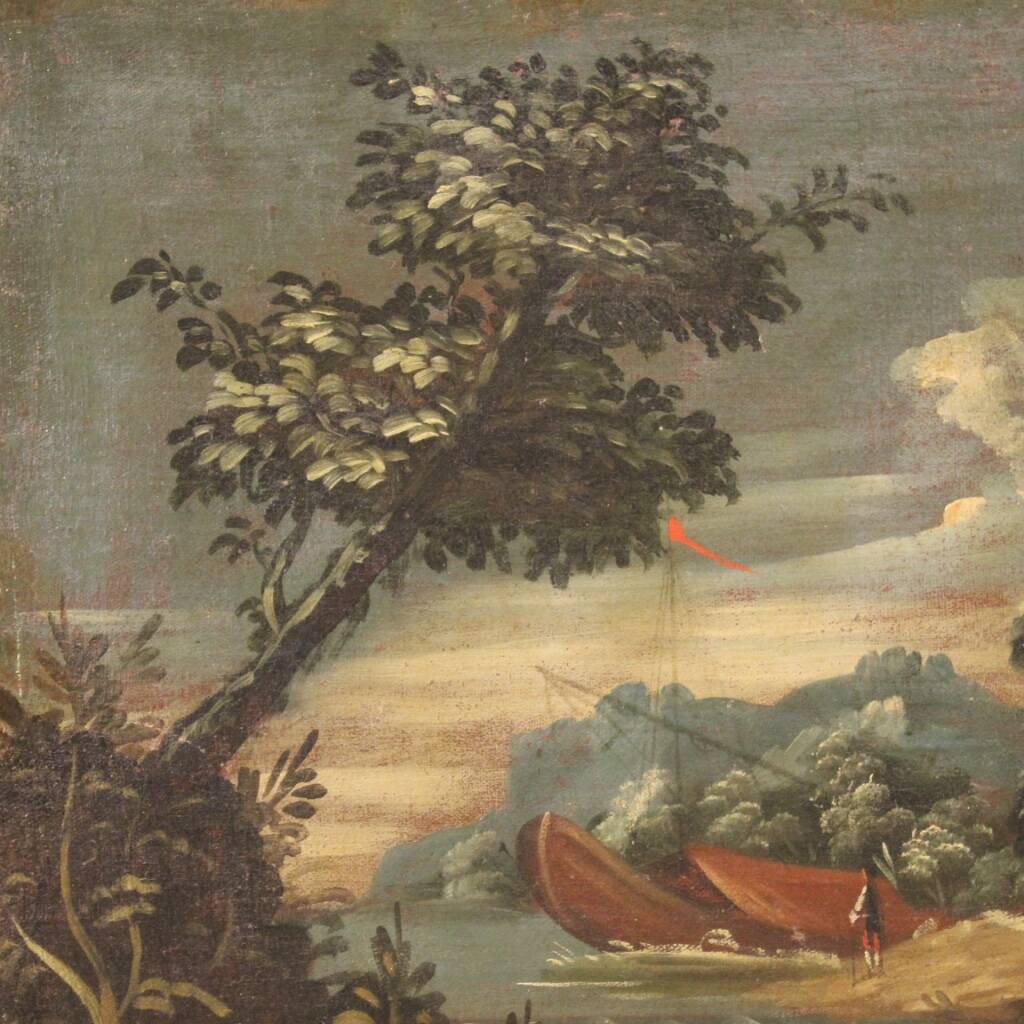 Italian artwork seascape oil on canvas from the 18th century