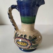 Earthenware pitcher with rustic floral decoration – 1950s-1970s