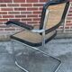 Set of 4 chairs model B64 Cesca with armrests in Black and Chrome