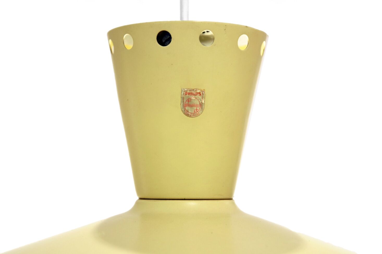 Vintage pastel yellow suspension NB93 by Louis Kalff for Phillips