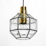 Beautiful rare original 60s  Limburg octagonal glass pendant lamp