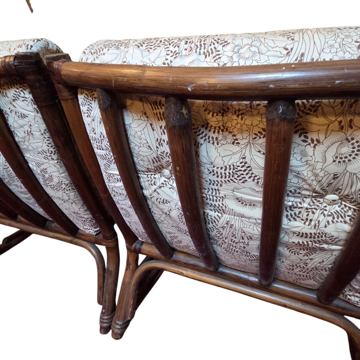 Pair of vintage rattan armchairs  
1960s–1970s