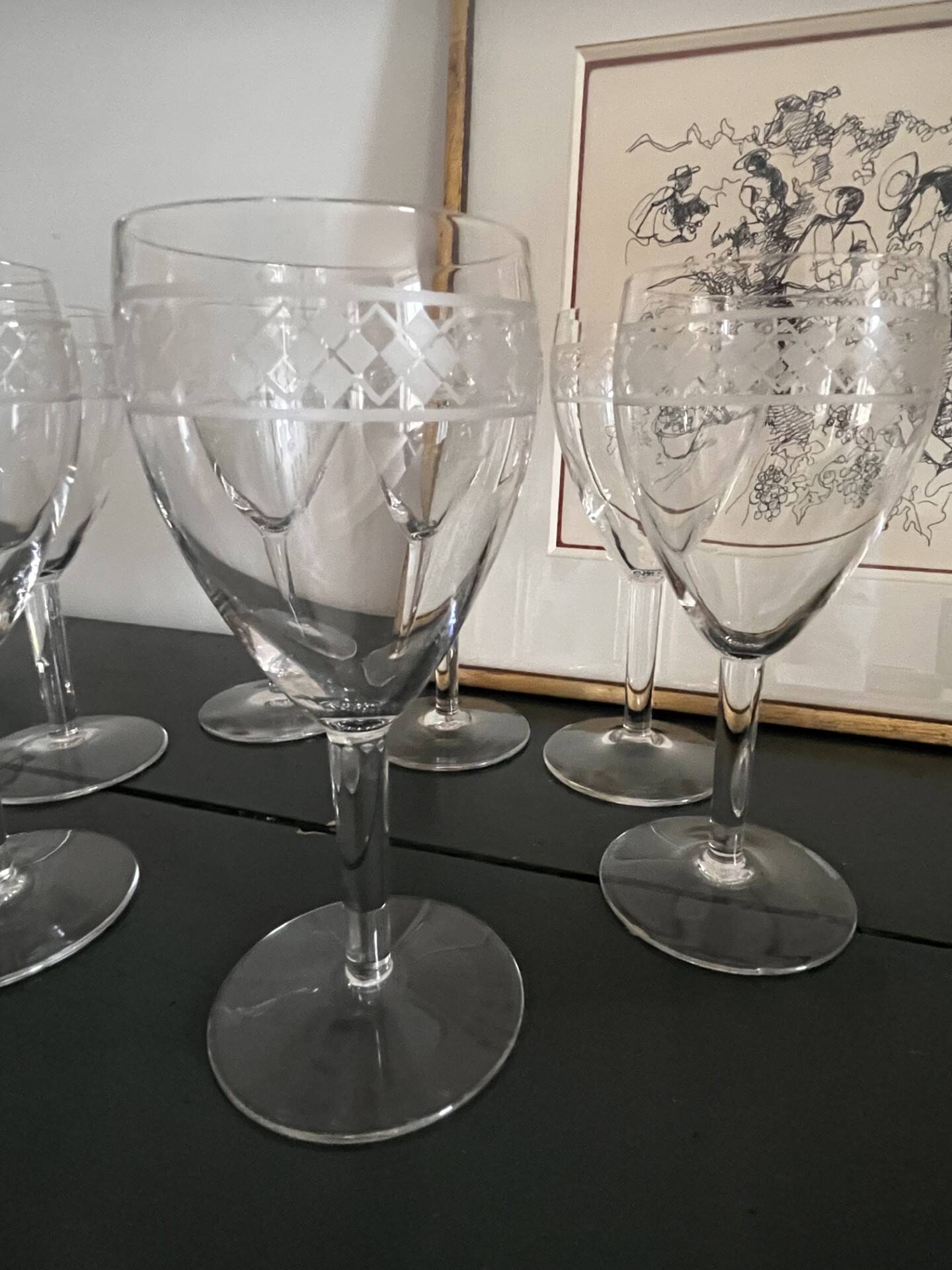 Large crystal glasses