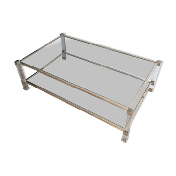 Grande table basse en plexiglass et chrome