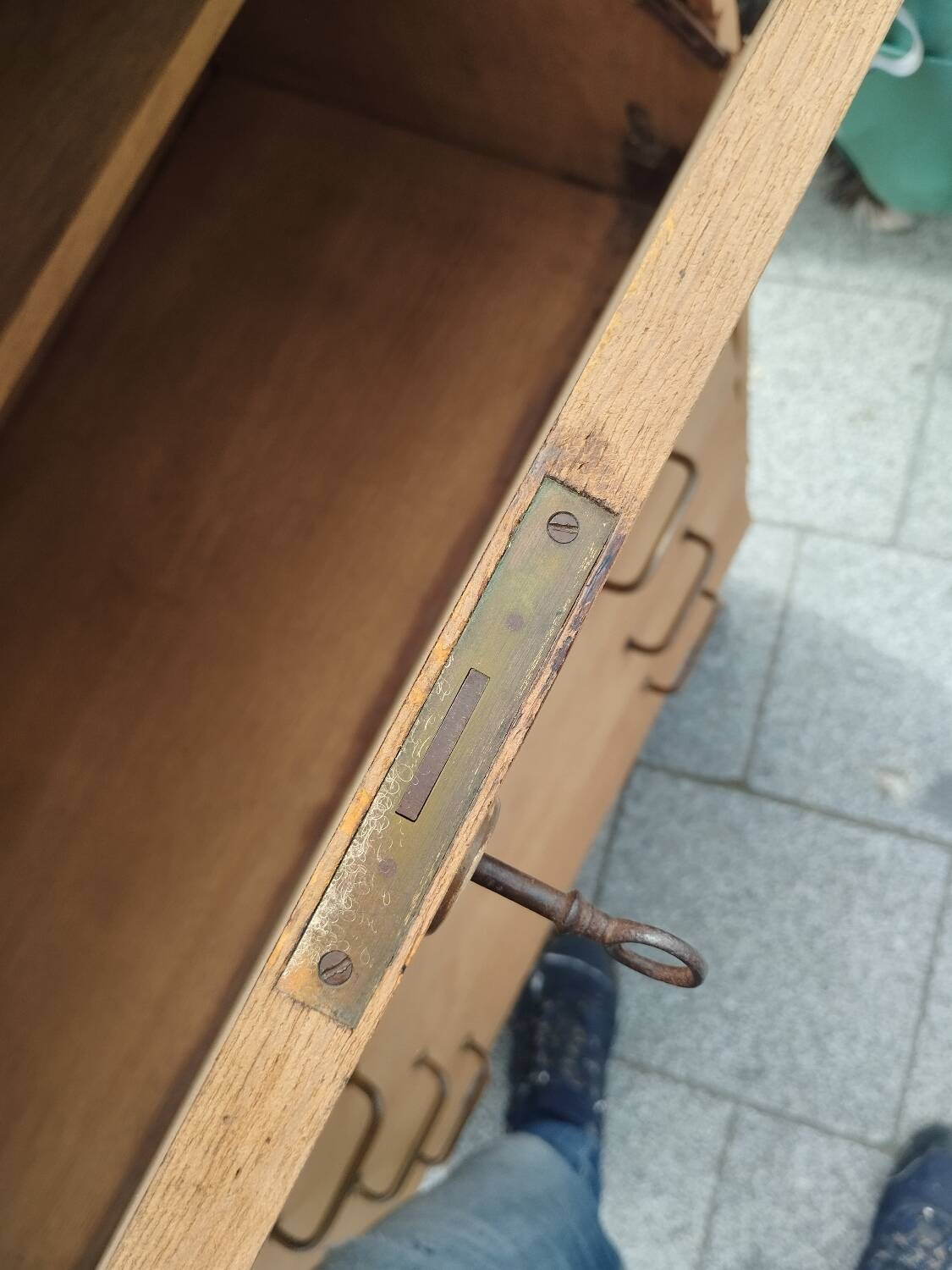 Secrétaire commode ancien vintage pieds compas