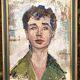 Tableau - portrait de jeune femme aux yeux bleus