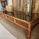 Grande table basse bambou et verre fumé