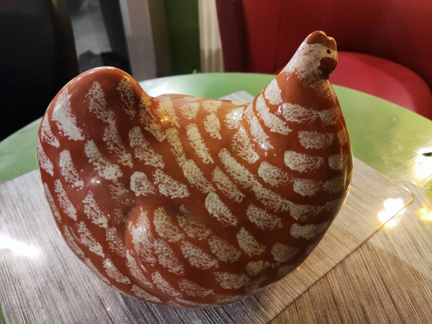 Signed terracotta hen