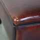 Large square sheepskin leather ottoman with a beautiful patina