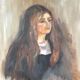 Tableau jeune femme aux cheveux longs
