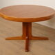 Vintage round dining table | extendable | teak | 120 cm - 220 cm