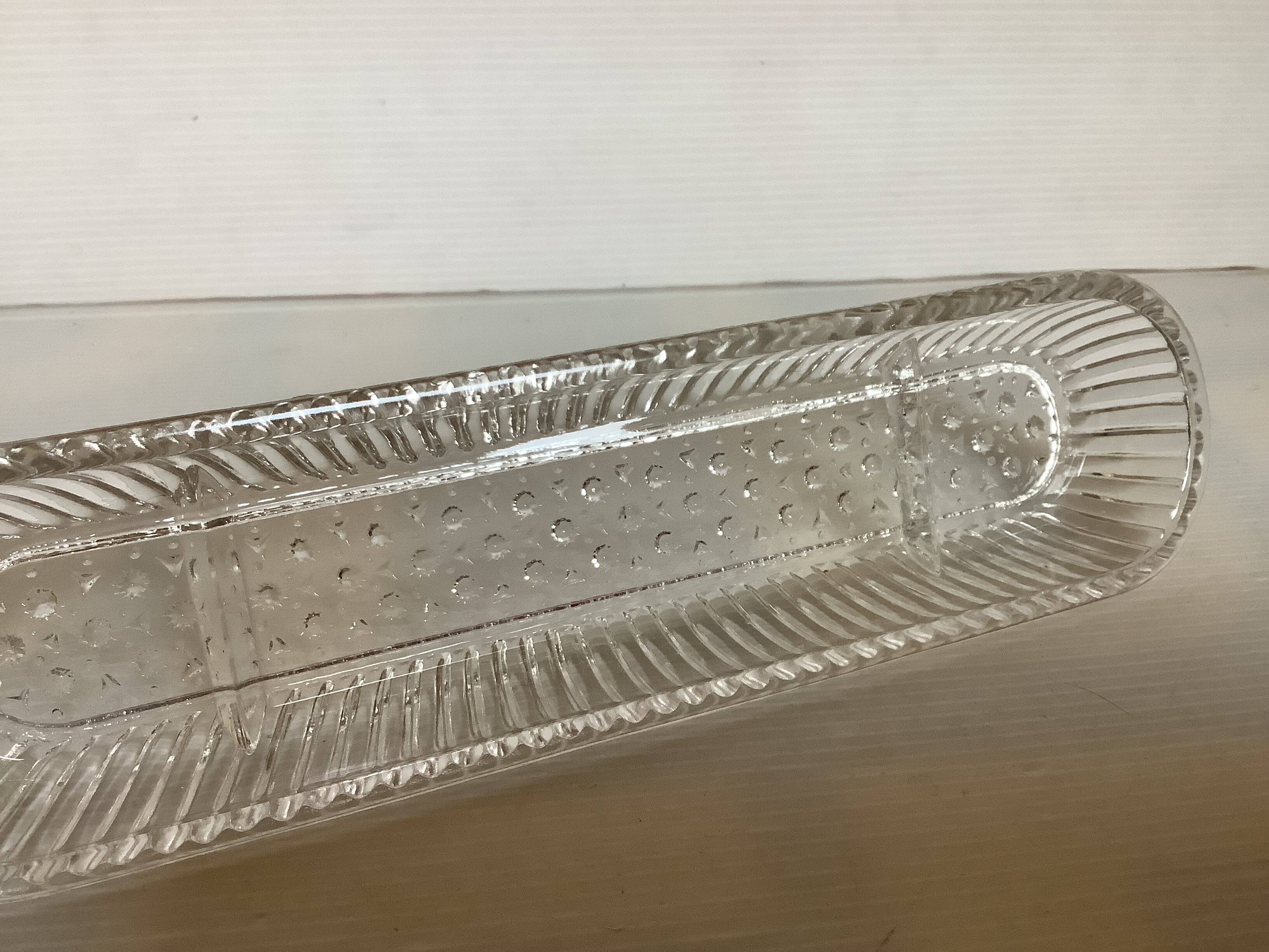 Geometric moulded glass catch-all, ring holder.