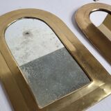 Set of 4 Moroccan mirrors in vintage brass 27 cm